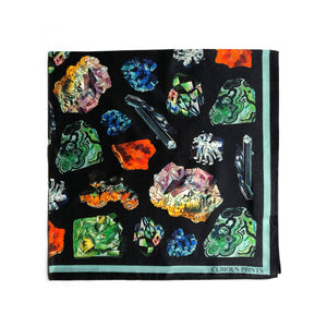 100% Silk Scarf Gems and Minerals Bandana